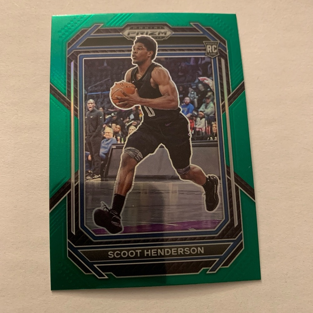 Scoot Henderson RC 2023 Panini Prizm Draft Picks Green Prizm Trail Blazers